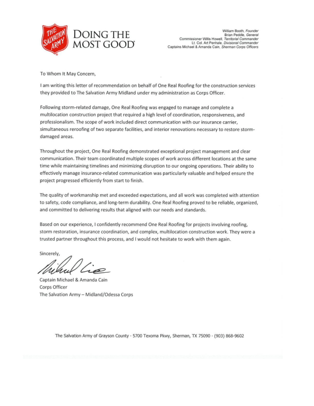 Original Midland reference letter